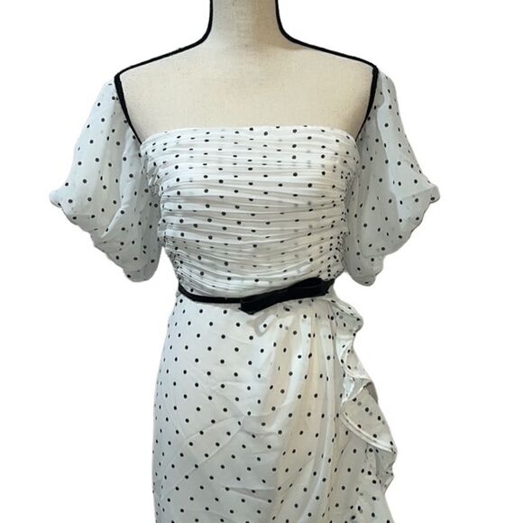 FTF Off-the-Shoulder Polka Dot Print Ruffle Dress - Picture 3 of 14